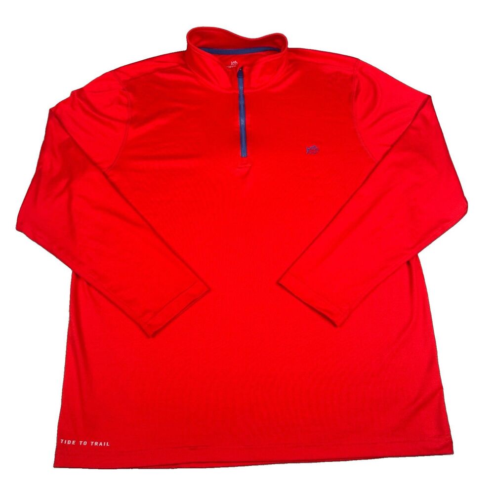 Southern Tide 1/4 Zip Pullover Mens XL Red Tide To Trail Performance Golf T3